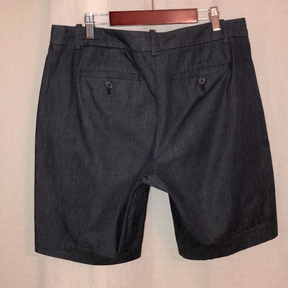 LOFT 6 Denim Like Chambray Navy Cotton Dress Shorts - Picture 2 of 11